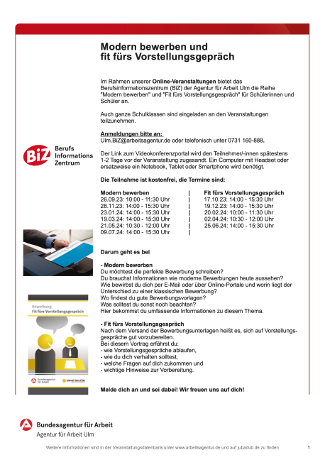 BIZ Modern bewerben